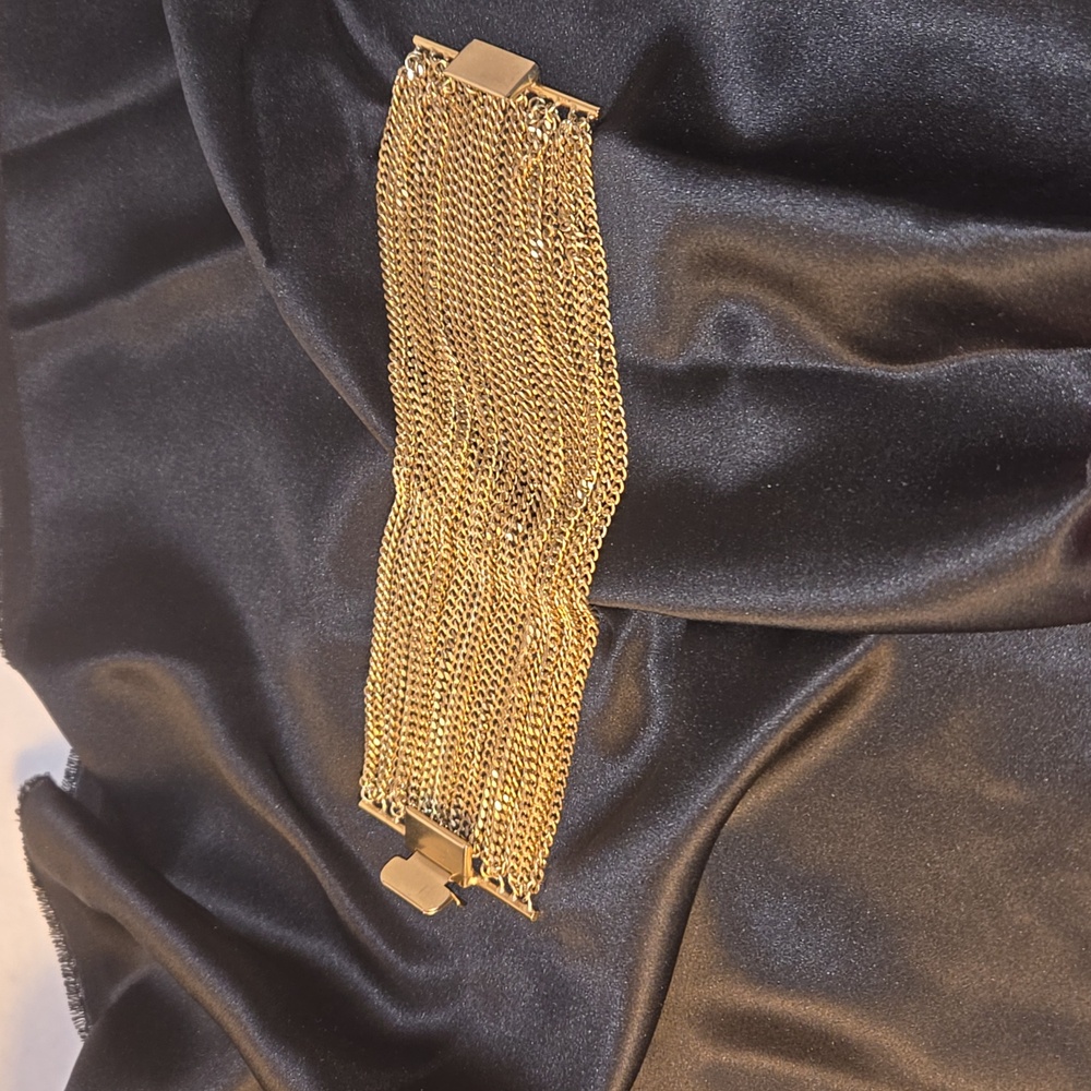 Gold tone chain cuff